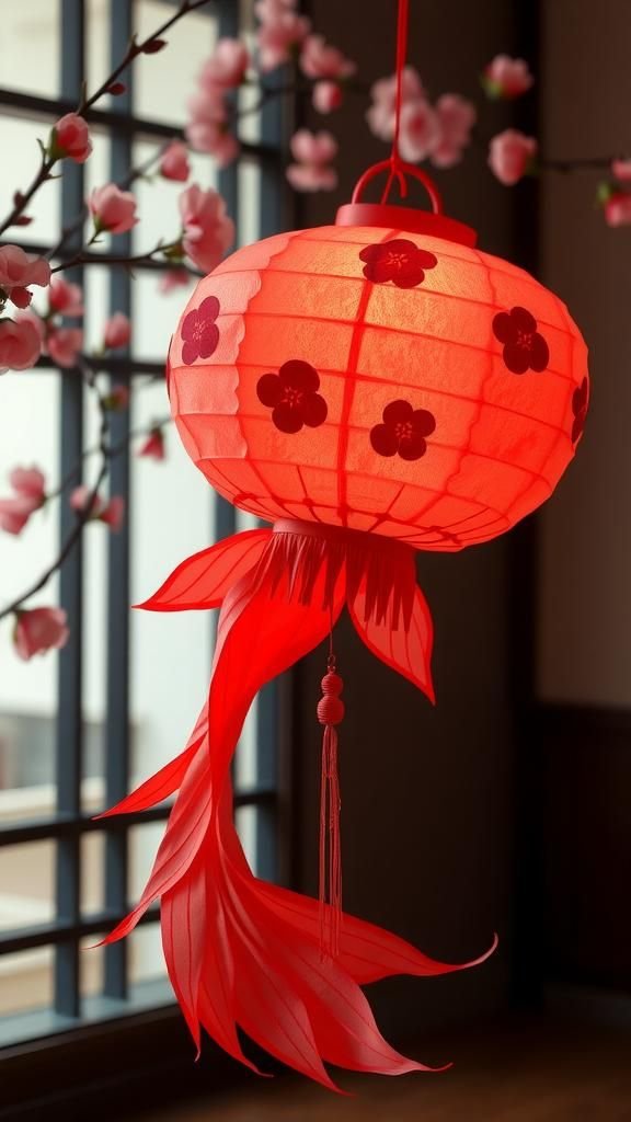 Lucky Fish Lantern With Flowing Streamers