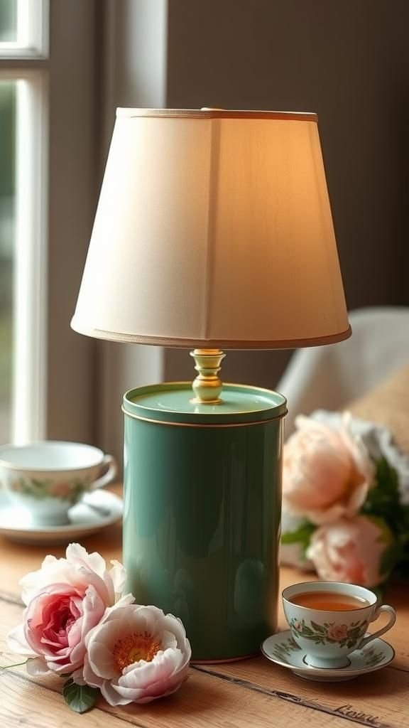 Tea Tin Base With Paper Shade Lantern