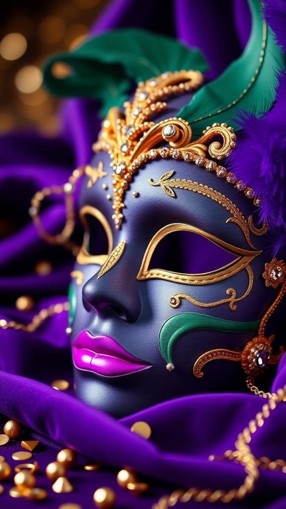 Classic Papier-Mâché Venetian-Style Carnival Mask