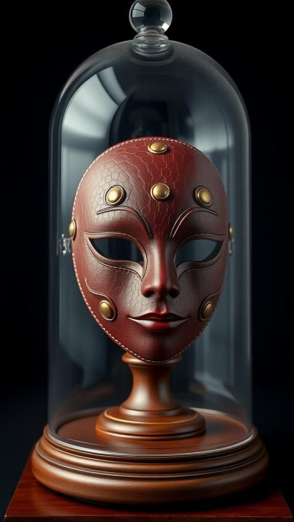 Embossed Leather Mask With Gilded Edges