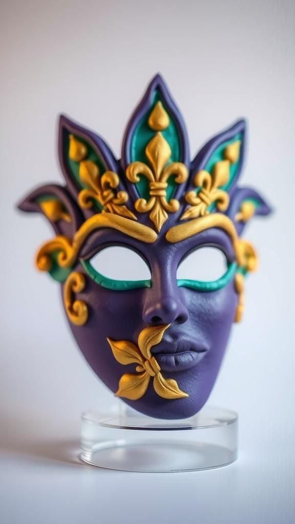 Foam Clay Sculpted Mask With Raised Relief