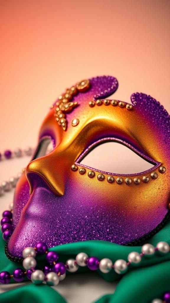 Glitter-Dipped Domino Mask With Ombre Sparkle