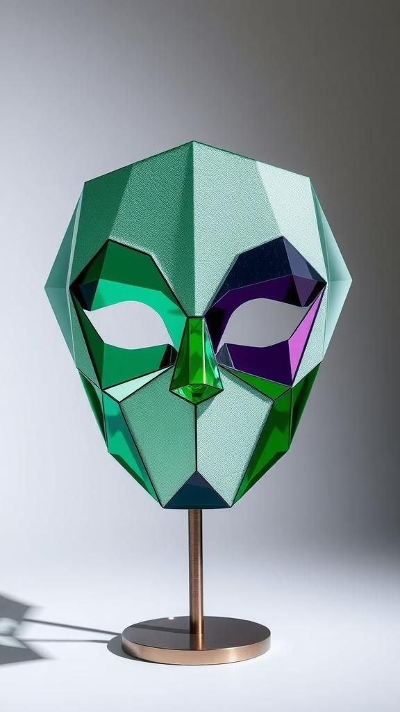 Minimalist Geometric Acrylic Faceted Mask