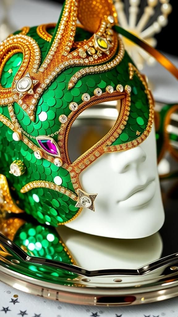 Sequin Cat-Eye Mask With High Shine