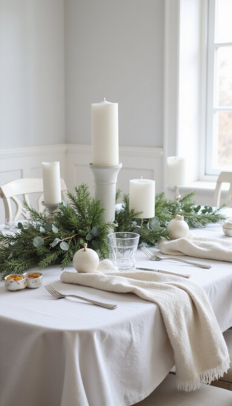 Blanco Invernal Con Toques de Verde