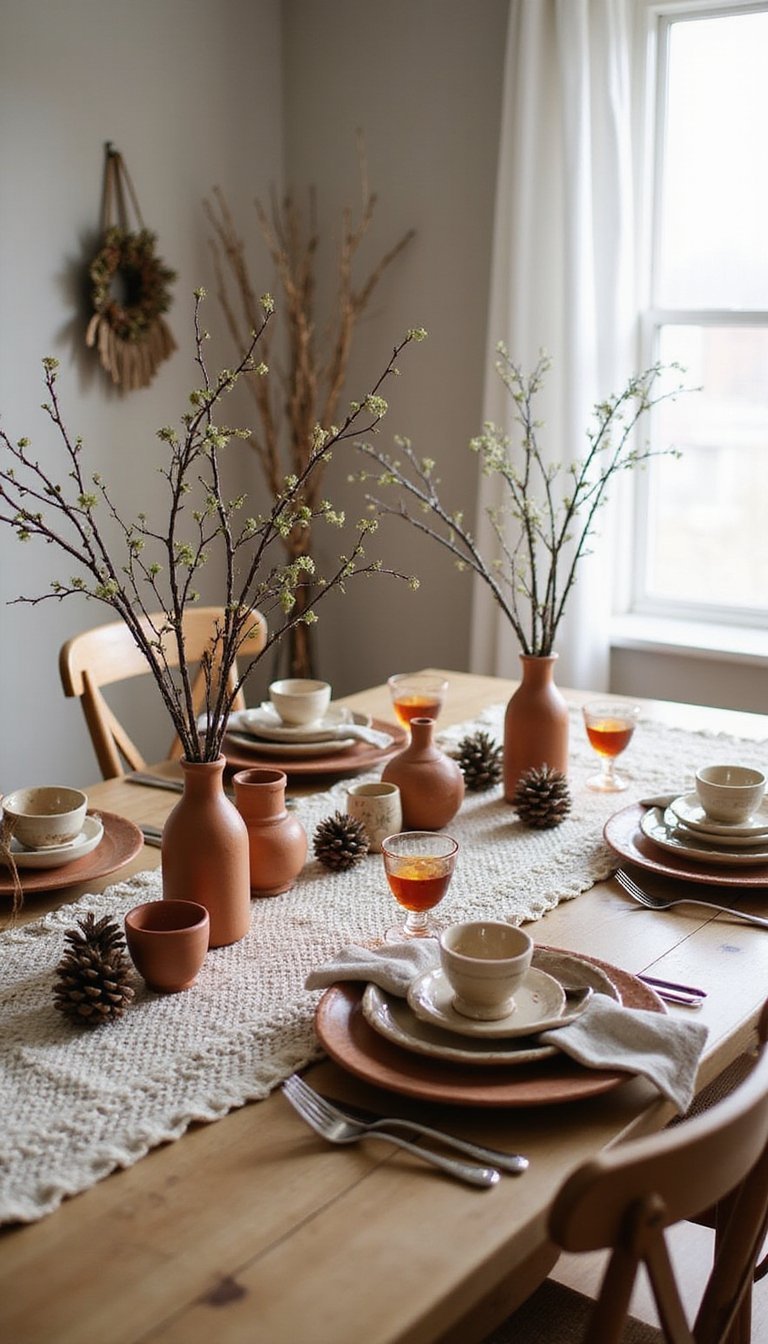 Mesa Boho Con Macramé Y Tonos Tierra