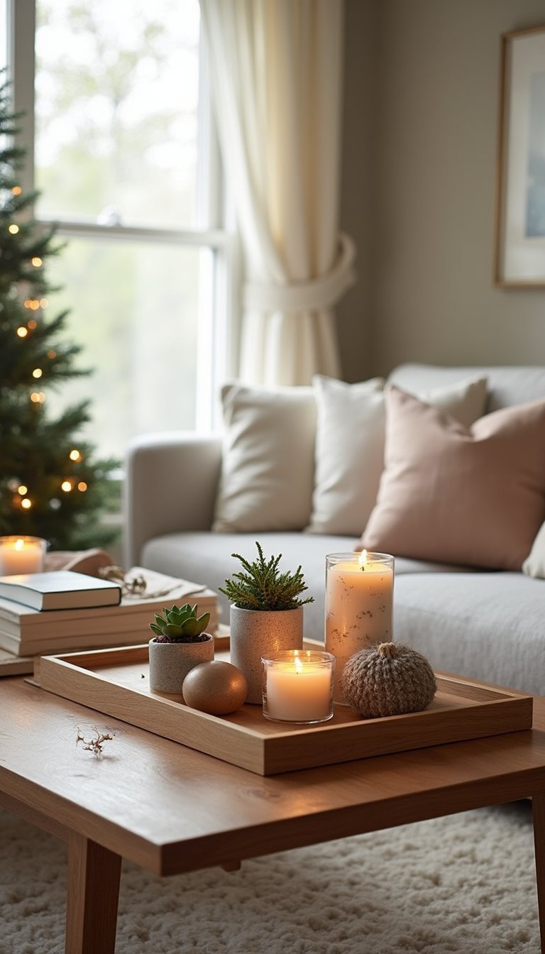 Mesa De Café Navideña Para Sala Acogedora