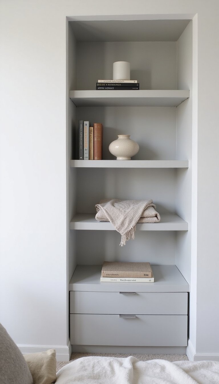 Built-In Corner Shelves For Small Bedrooms