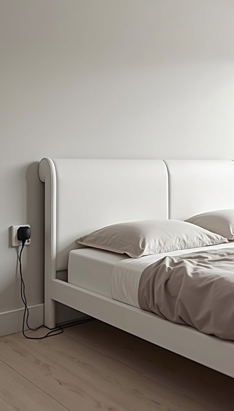 Concealed Wiring Channel Behind Bed Frame