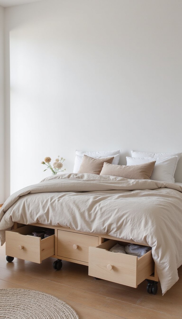 Minimal Under-Bed Drawer Boxes On Casters