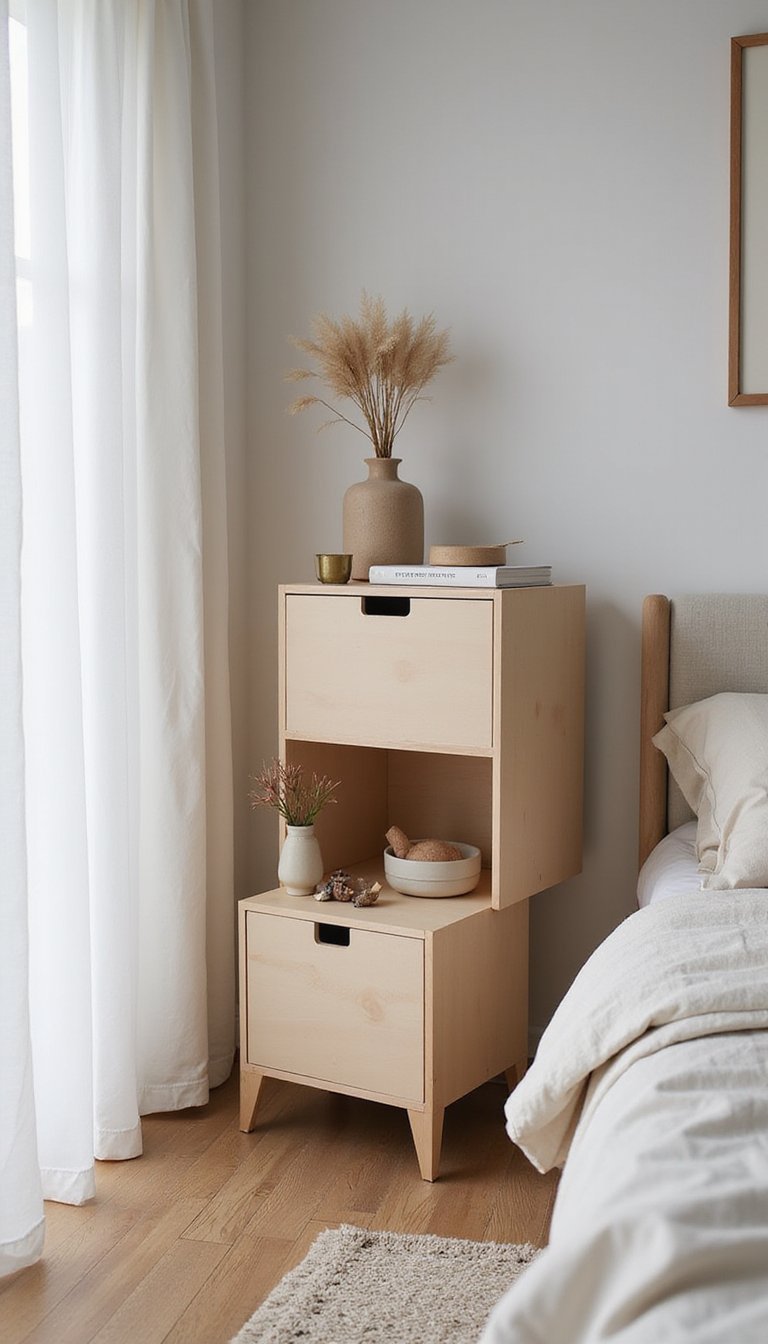 Modular Cubes That Stack Beside Bed