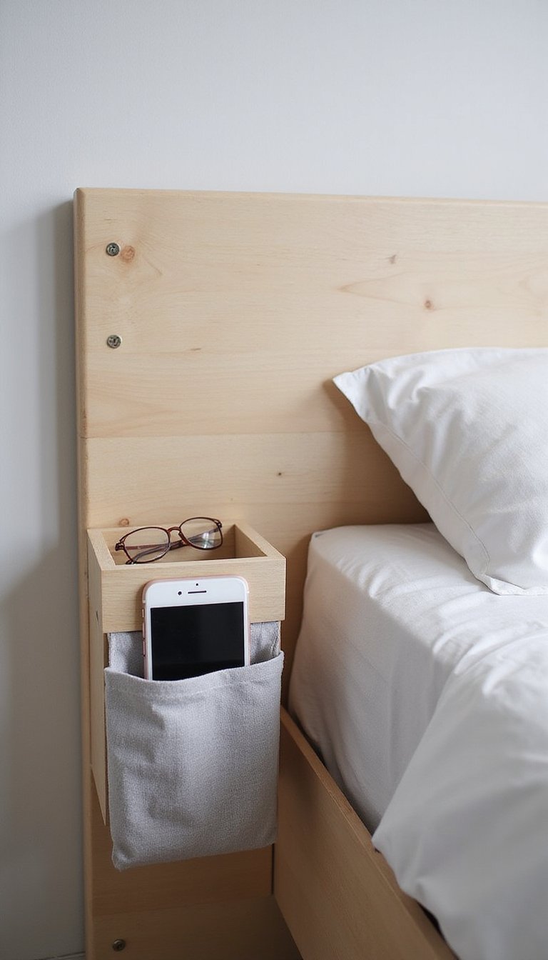 Plywood Bedside Caddy With Cord Slot