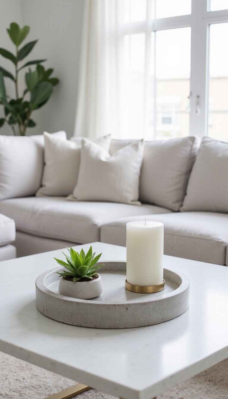 DIY Concrete Coffee Table Tray With Brass Detail