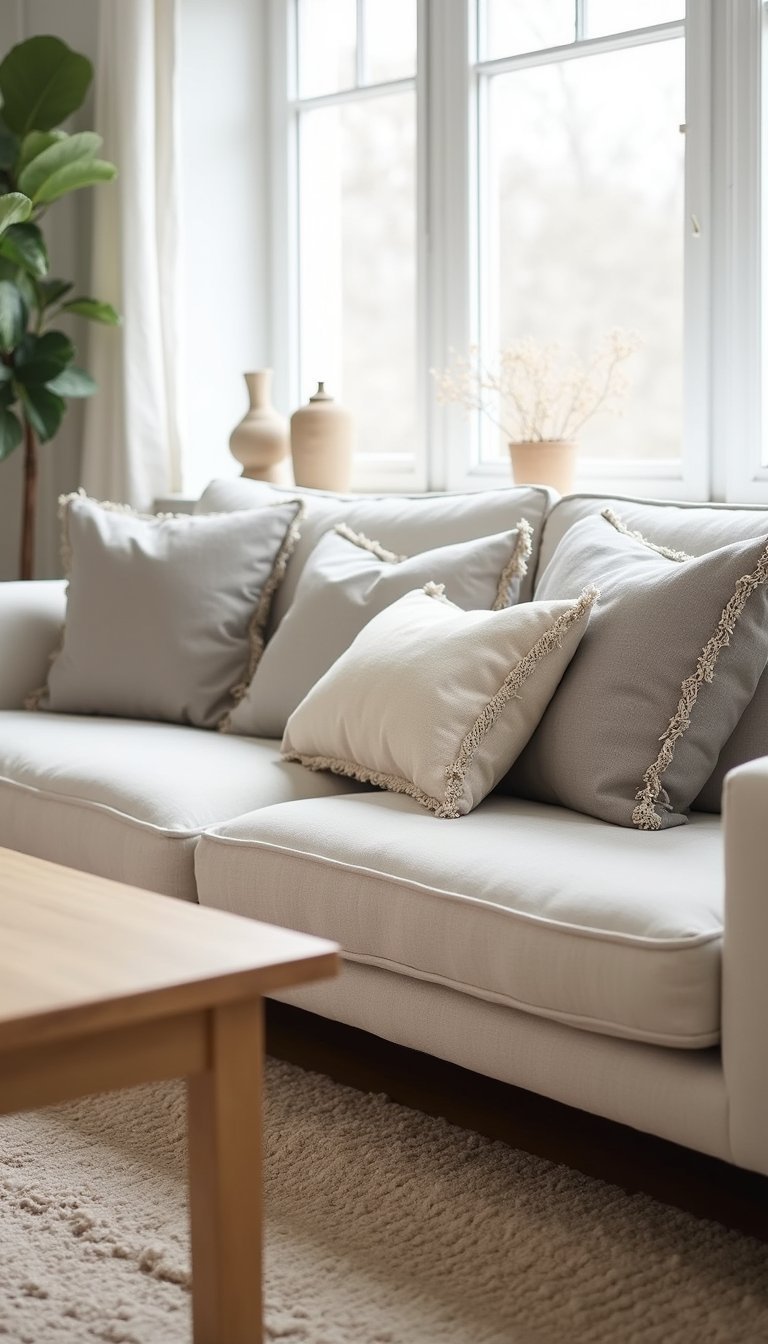 Handmade Linen Pillow Covers With Macramé Trim