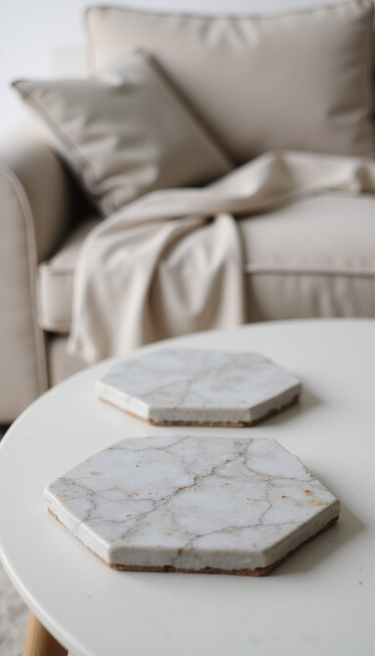 Marble-Effect Coasters Using Alcohol Ink Technique