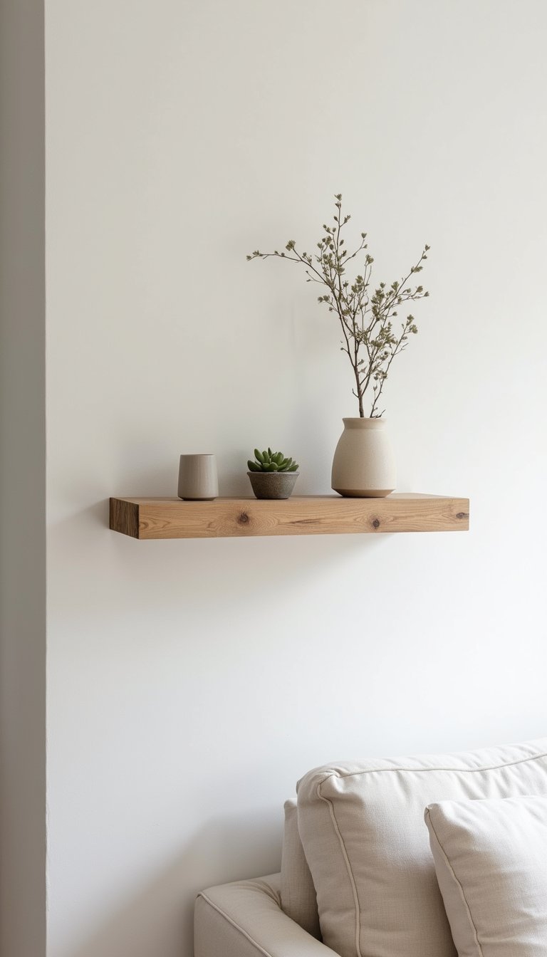 Minimal Floating Shelf Made From Reclaimed Oak