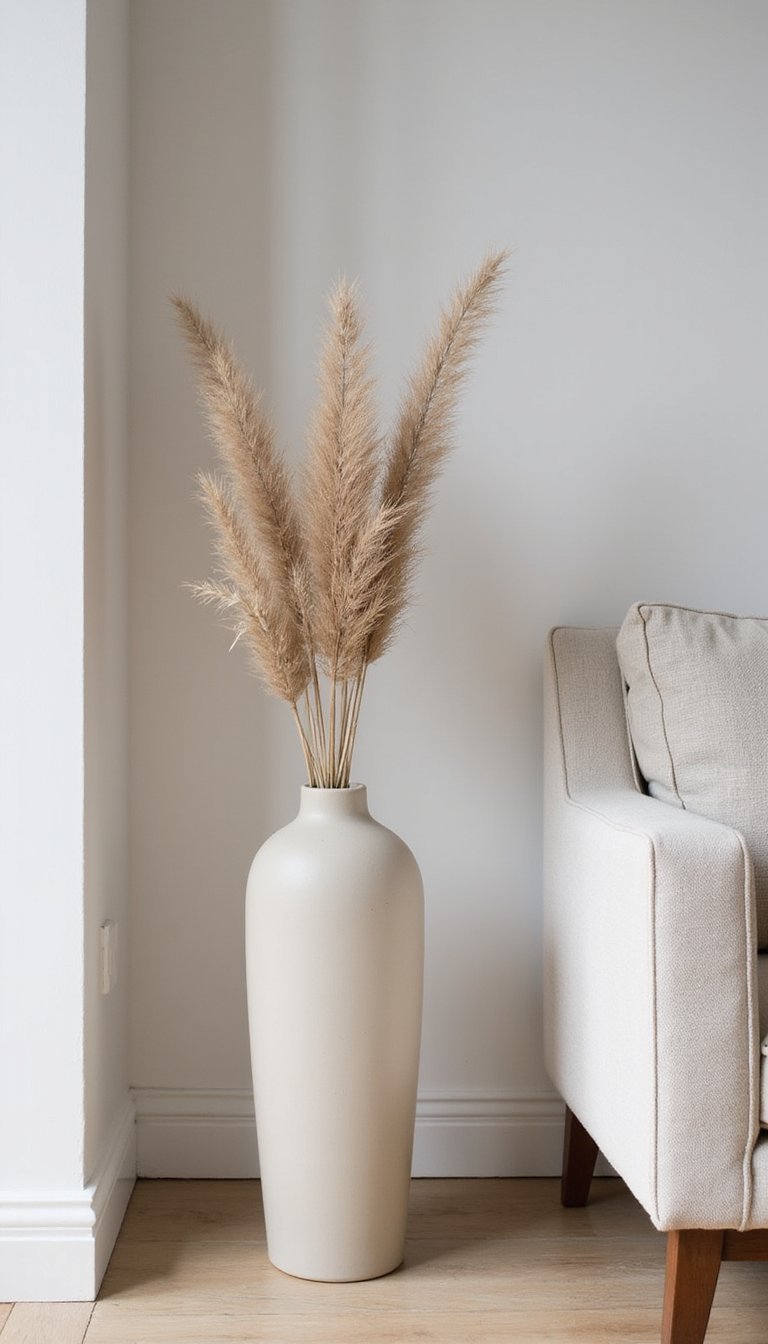 Pampas Grass Arrangement In Muted Neutral Tones