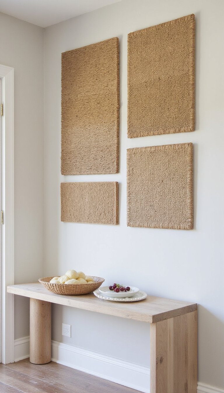 Seagrass Placemats Repurposed As Textured Wall Panels
