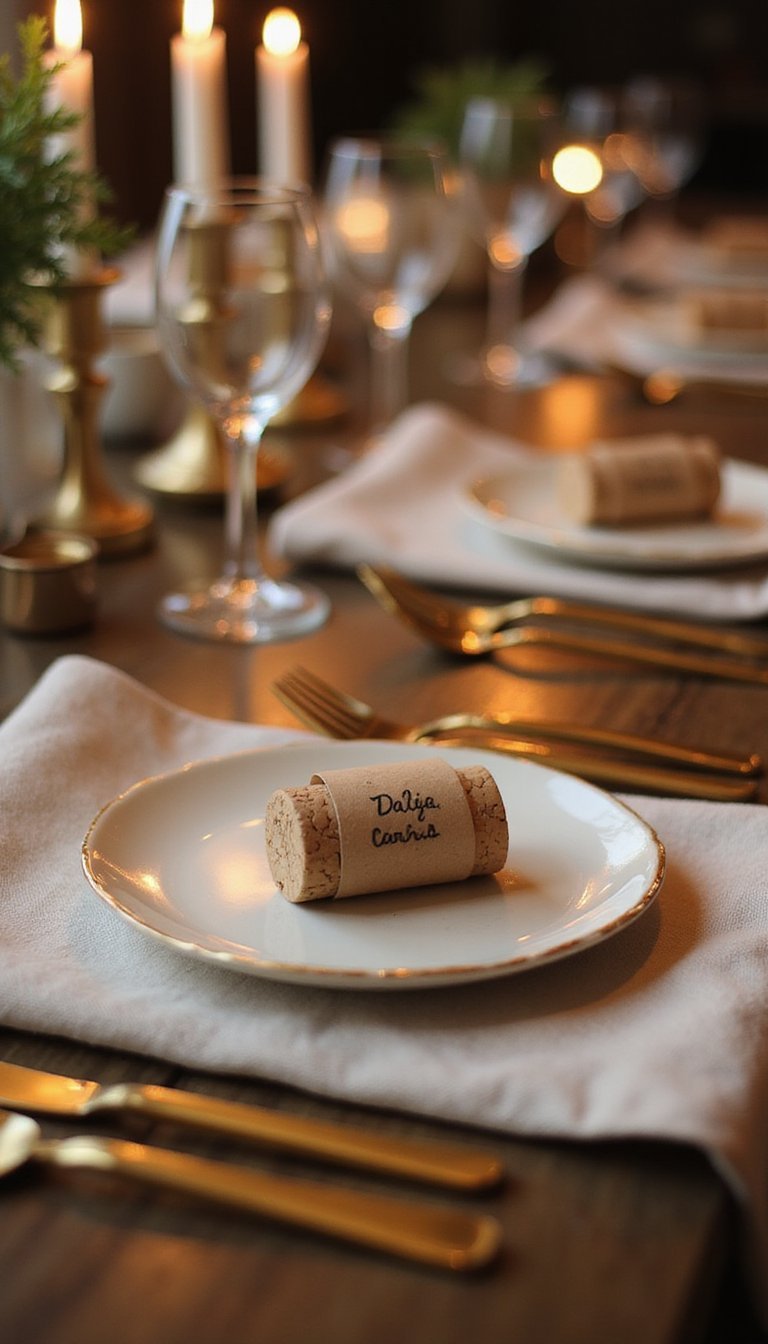 DIY Champagne Cork Place Card Holders