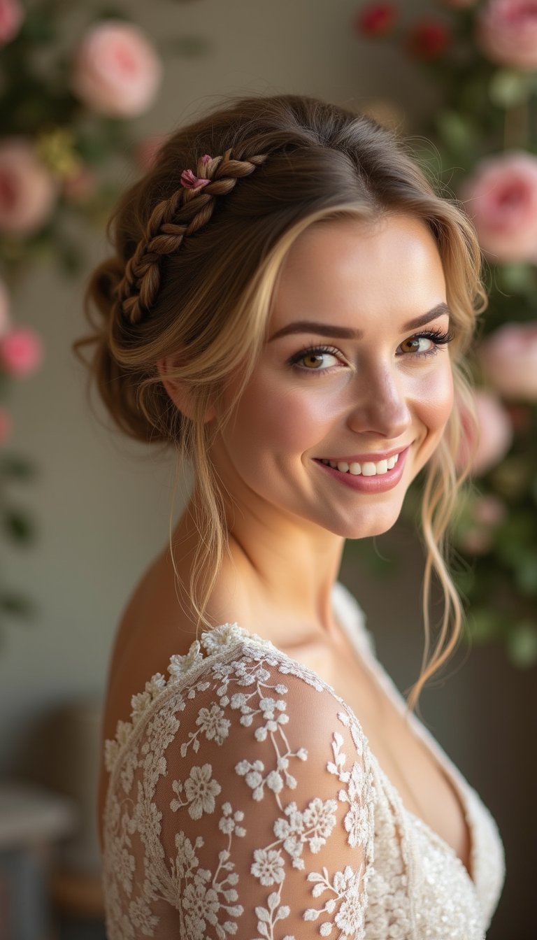 Dutch Braid Crown For Formal No-Heat Updo Moments