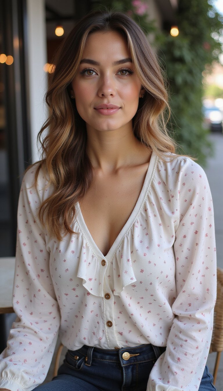 Blusa De Volantes Y Lunares Romántica Para Citas