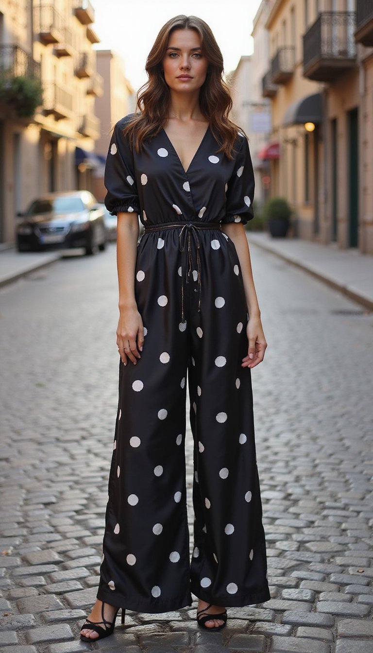 Mono Largo De Lunares Estilo Vintage Con Encanto