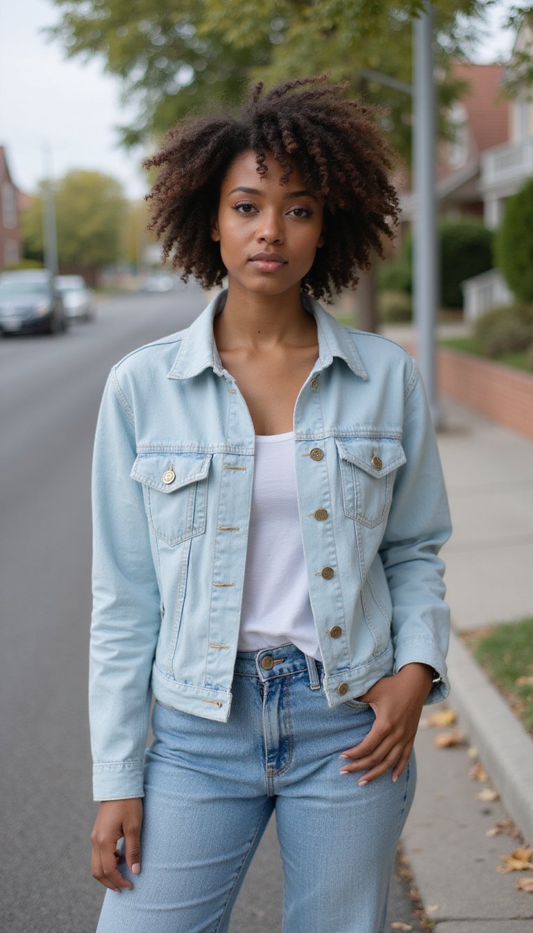 Denim Sobre Denim Con Mom Jeans Relajados