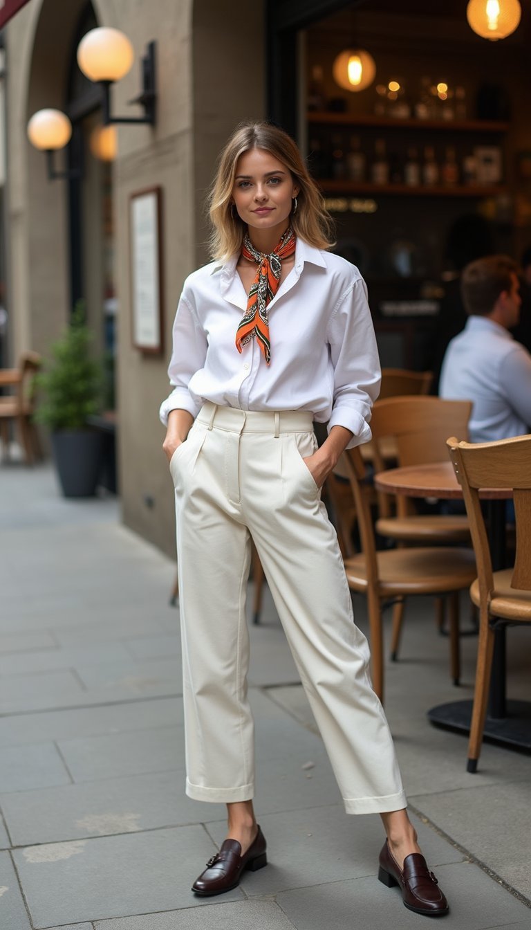 Nudo Retro Sobre Camisa Blanca Clásica