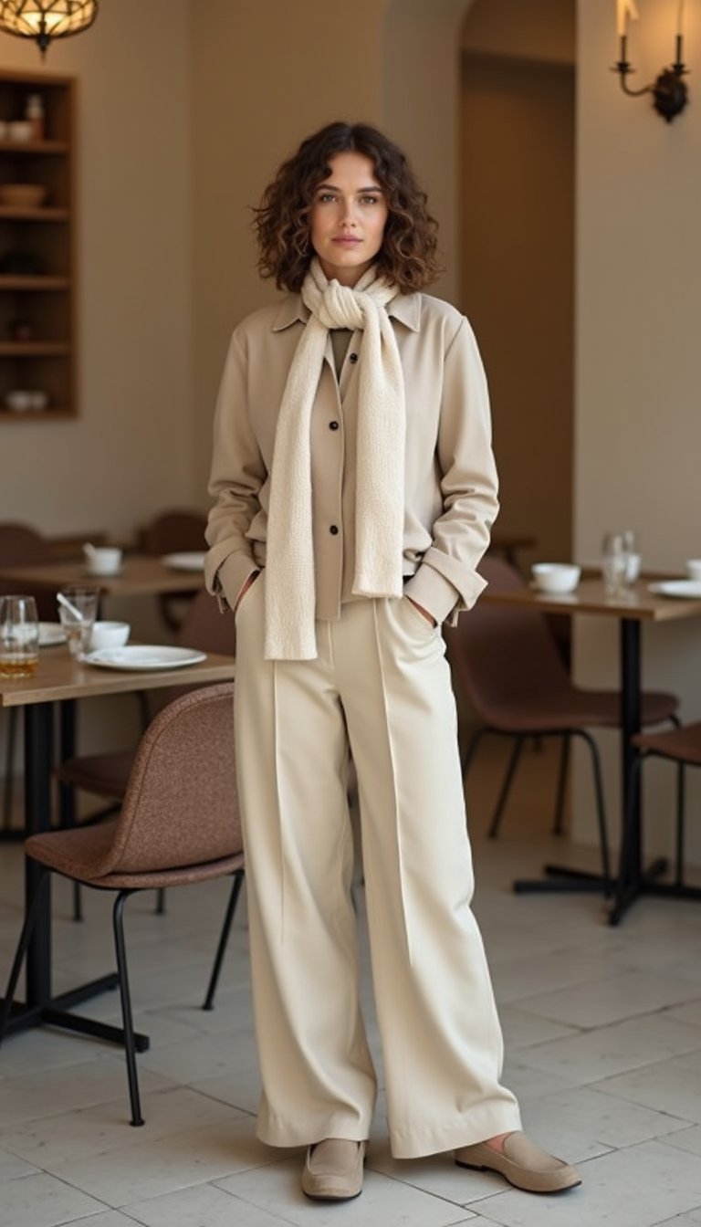 Pañuelo Con Look Monocromático En Beige