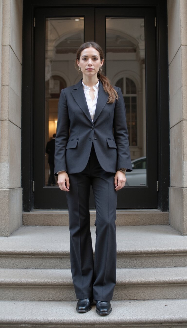 Conjunto De Traje Sastre Y Plataformas Para Oficina Retro