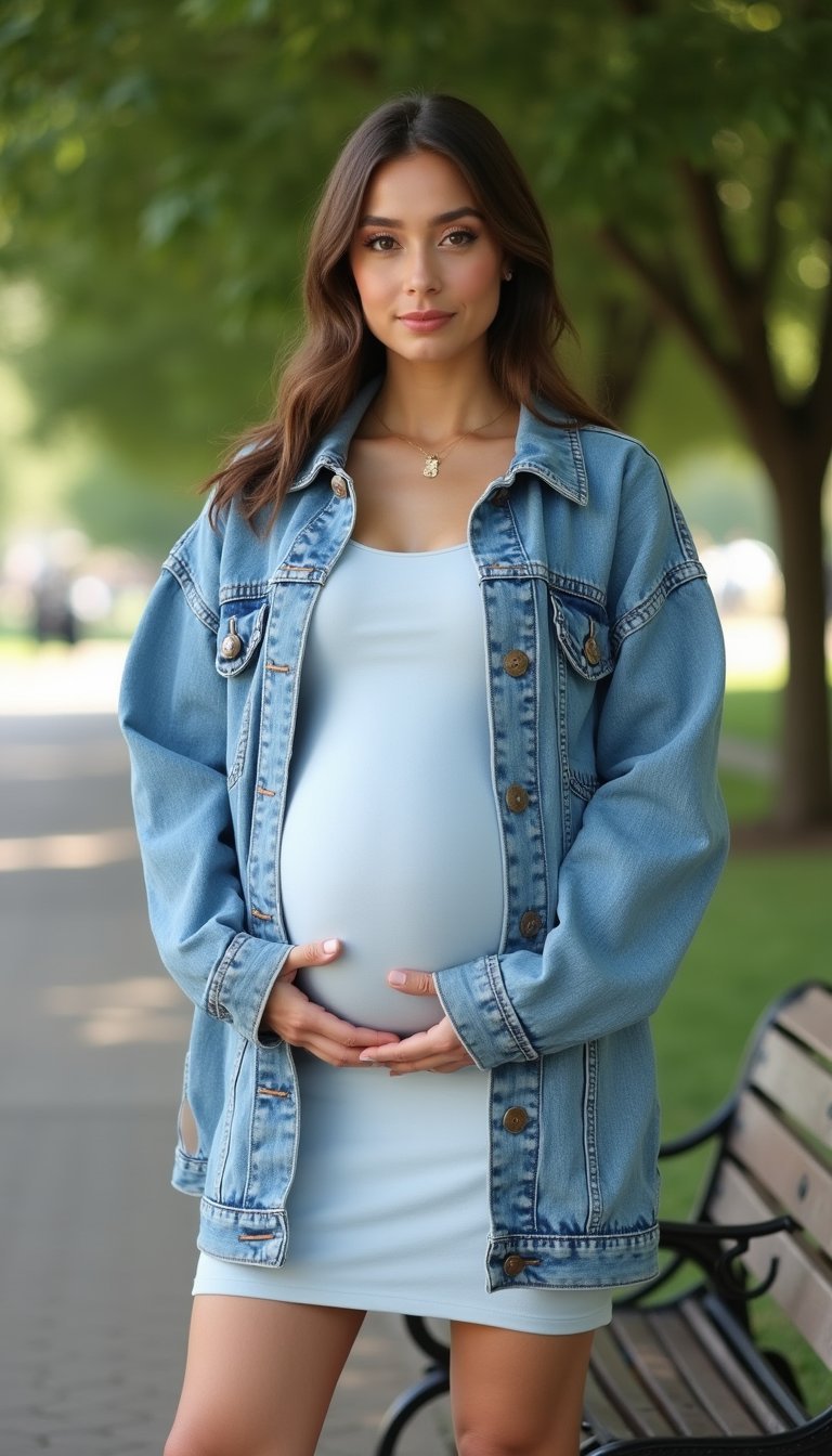 Chaqueta Vaquera Oversize Y Vestido Corto Recto