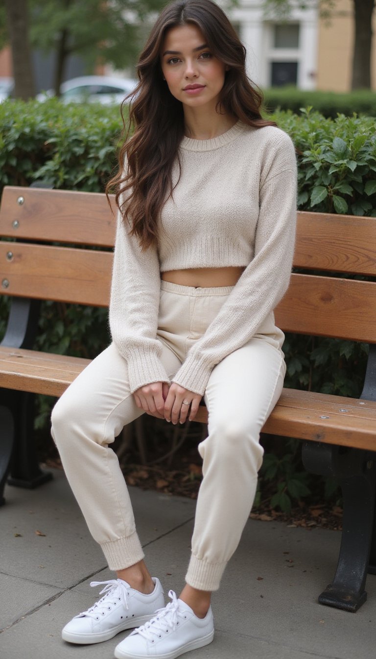 Conjunto De Punto Slim Con Pantalón De Cintura Alta