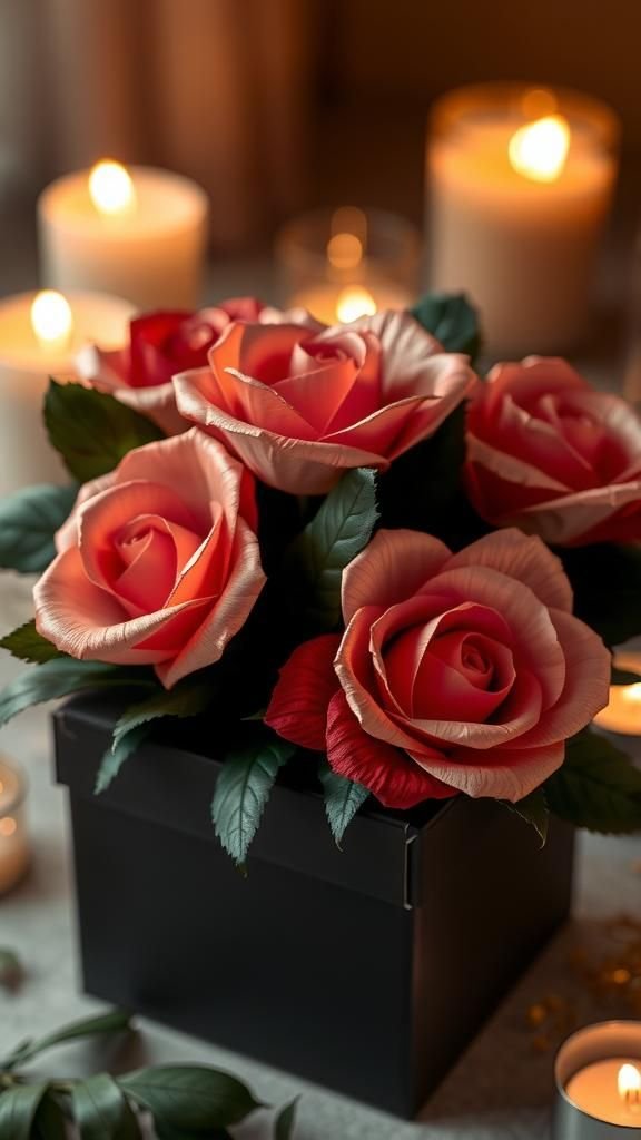 Foil-Edged Paper Roses For Subtle Glamour