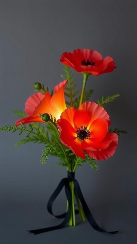 Frosted Vellum Poppy And Fern Mix