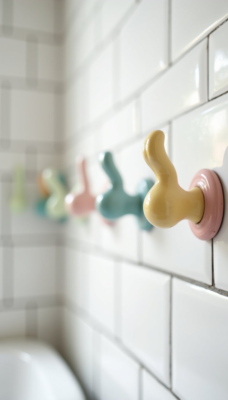 Ganchos De Cerámica Pintada A Mano