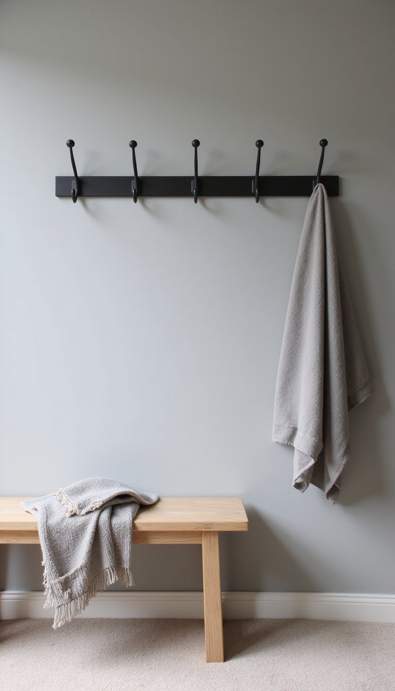 Ganchos De Pared Minimalistas En Negro Mate