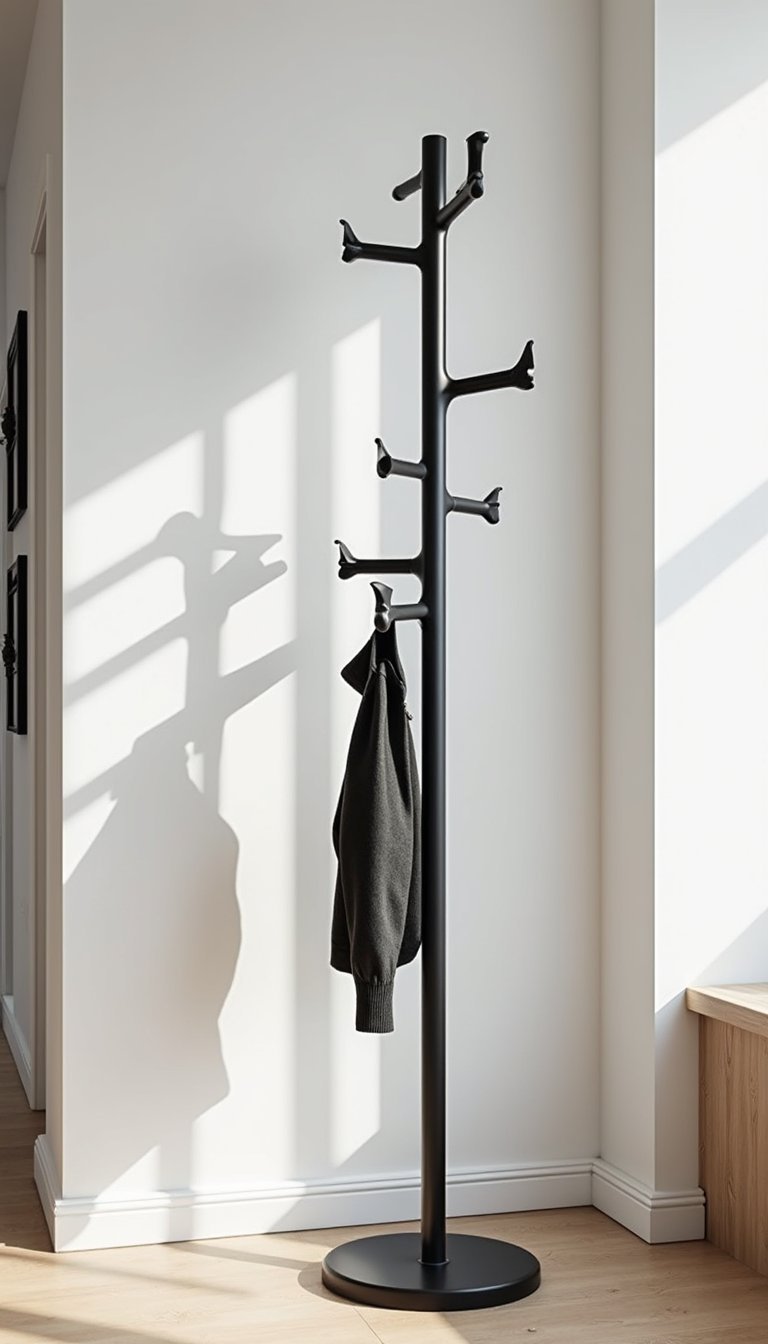 Perchero De Diseño Geométrico Metálico Negro