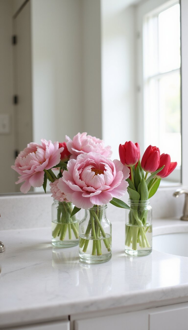 Clustered Cylinder Vases For Bathroom Vanity Pop