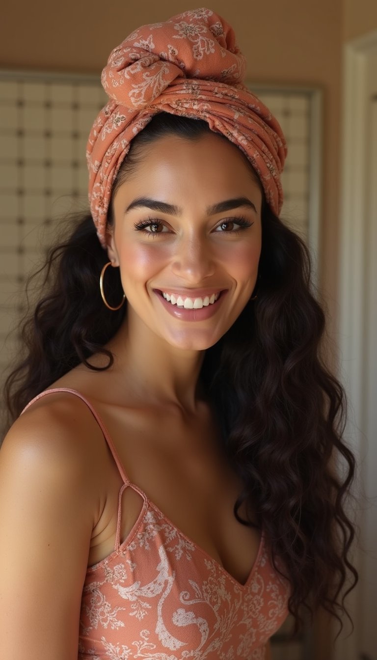 Turban Wrap Curls For Elegant Volume