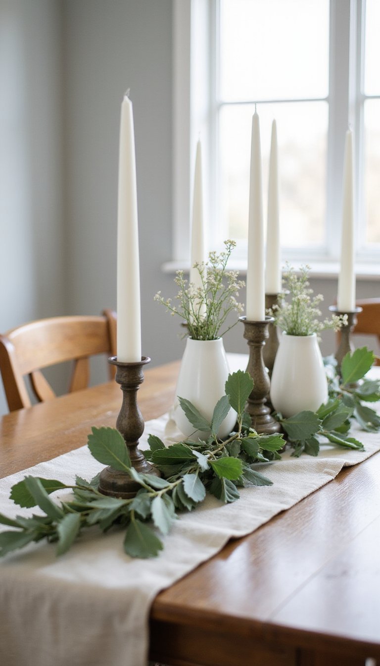 Centro De Mesa Con Ramilletes De Eucalipto Fresco