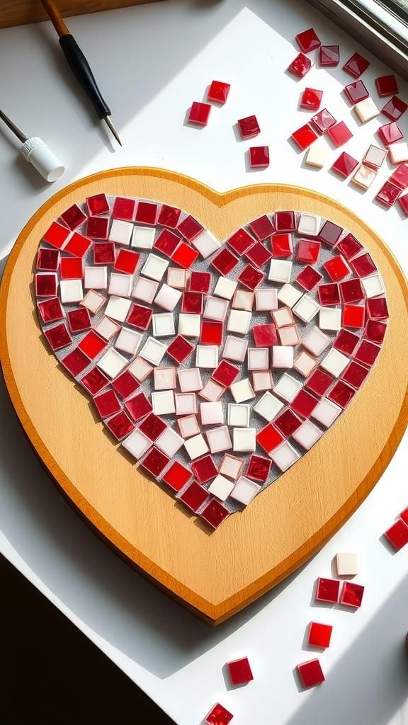 Stained-Glass Look Heart Tile Mosaic