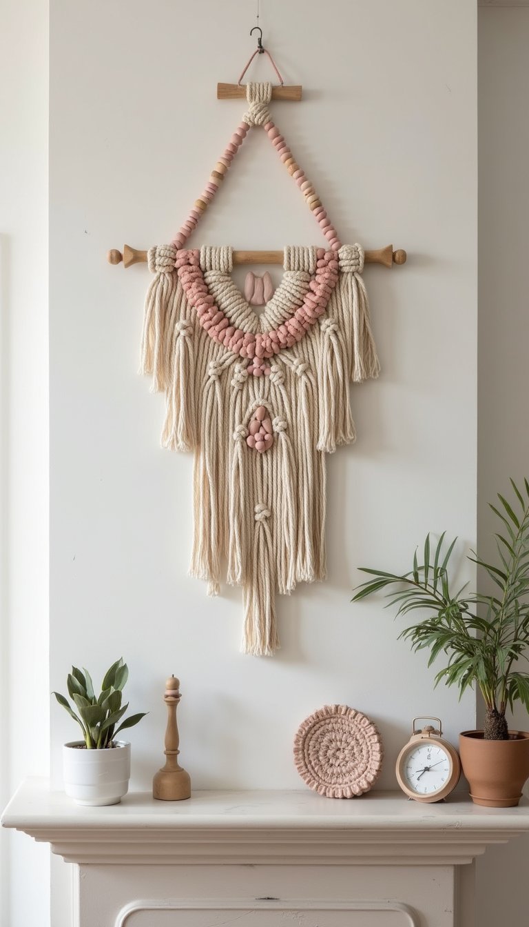 Heart-Shaped Macramé Wall Hanging For Boho Charm