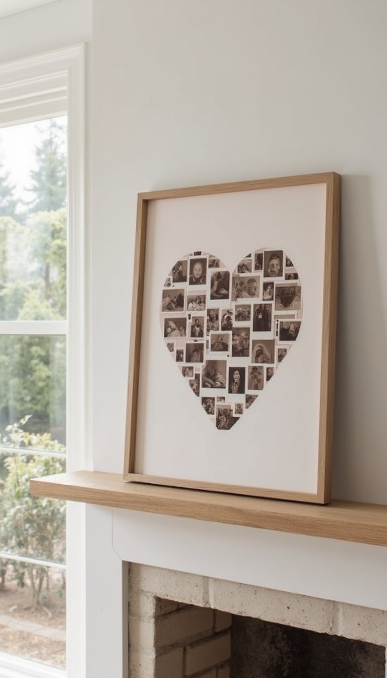 Heart-Shaped Photo Collage Leaner For Memories