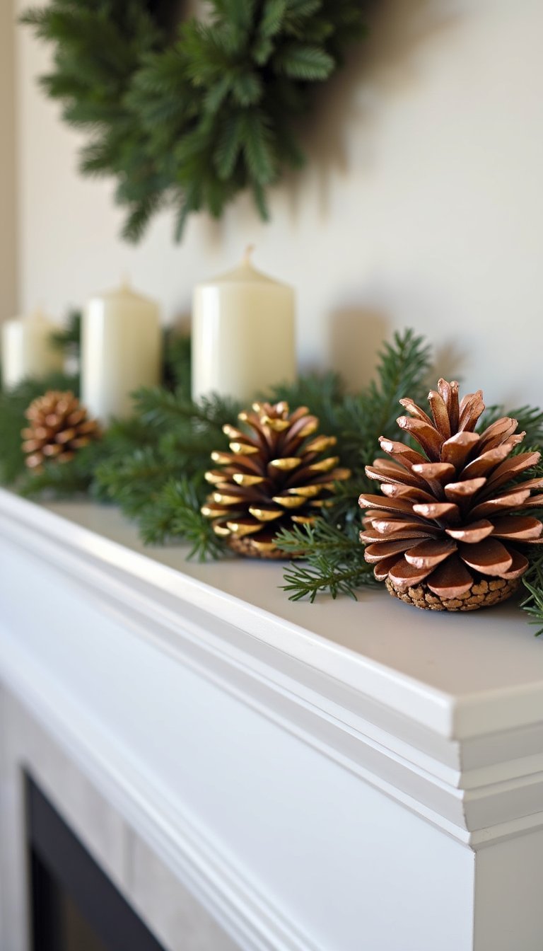 Metallic Spray-Painted Pinecones For Glow
