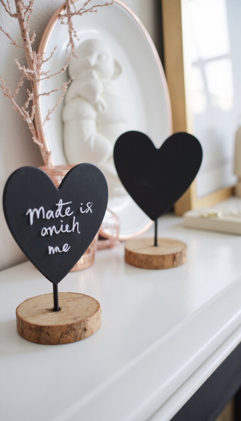 Mini Heart Chalkboard Love Notes Display