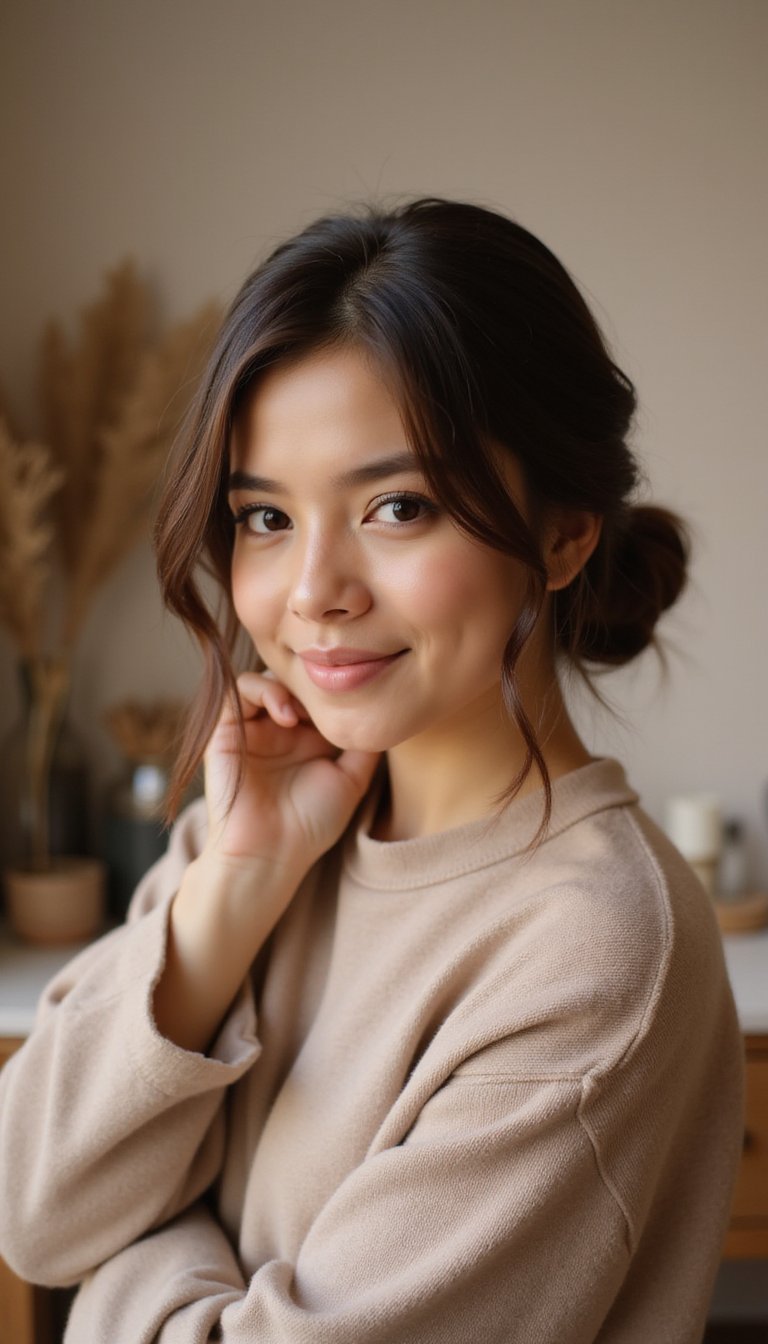 Soft Romantic Low Bun With Face-Framing Pieces