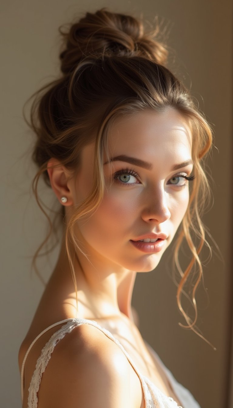 Soft Updo With Twisted Side Detail