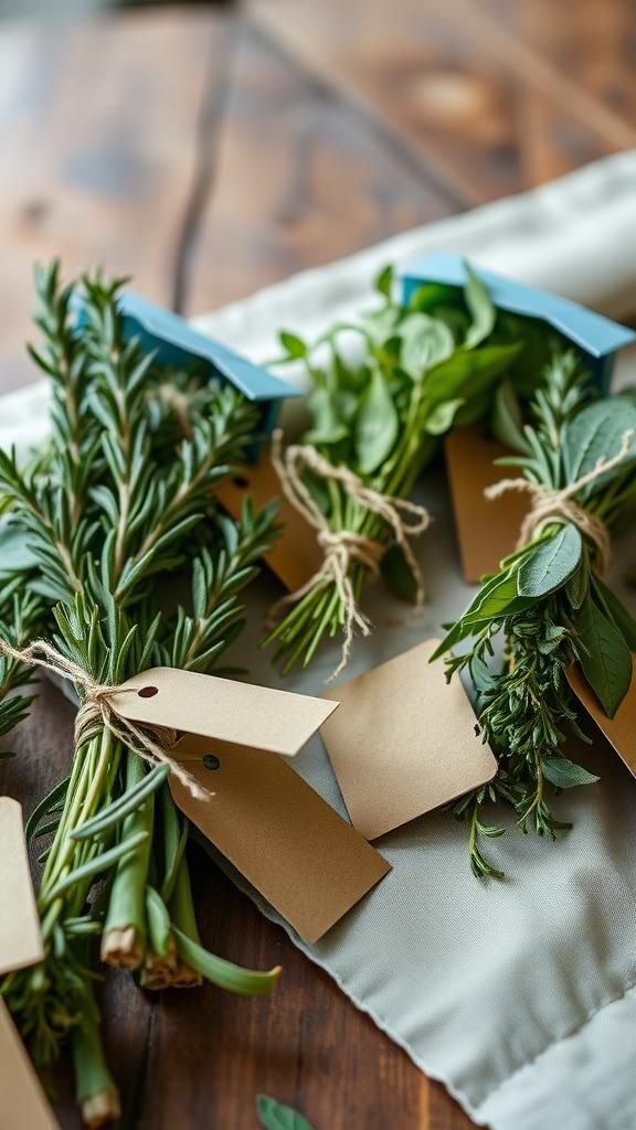 Herb Bundle Favor Tags For Gratitude Notes