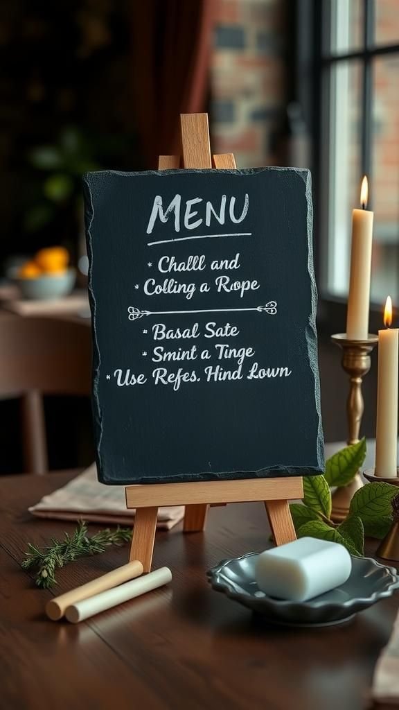 Slate Tile Chalkboard Menu For The Feast