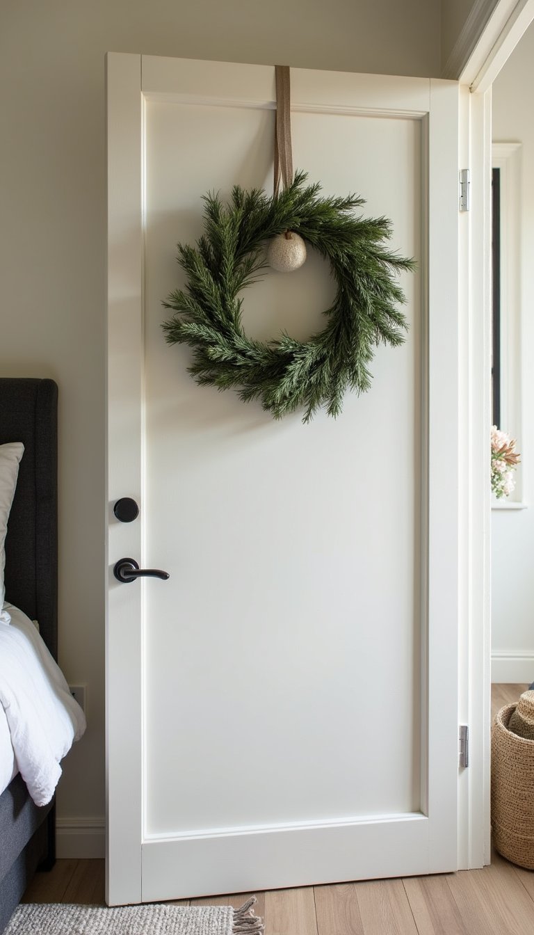 Wool Pom Pom And Pine Rustic Wreath